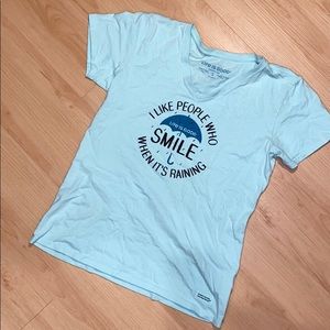 Light Blue Life is Good Tee Shirt